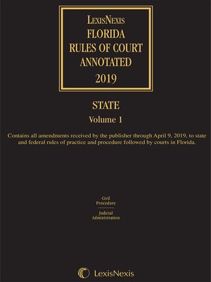 cover image of Florida Rules of Court Annotated